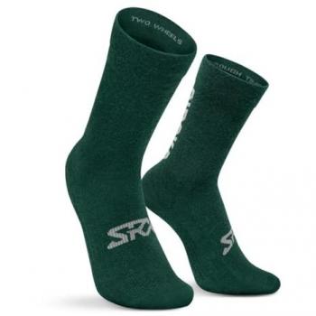 Calcetines de ciclismo unisex SRX Arbor con lana merino color verde Siroko