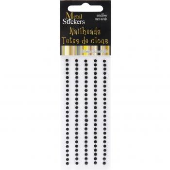 Adesivi di metallo griffe 3mm tondo 125/Pkg-nero