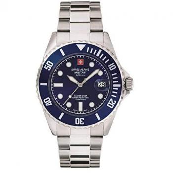 Reloj de Buceo Suizo Alpine Military 7053.1135 para Hombre - 42mm, 10ATM, Cuarzo, Acero Inoxidable
