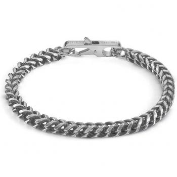Pulsera Guess hombre MY CHAINS JUMB01338JWSTS acero inoxidable plateado envejecido mosquetón