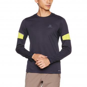 Salomon Cami seta deportiva de manga larga, agile ls tee, mezcla de sintéticos, azul