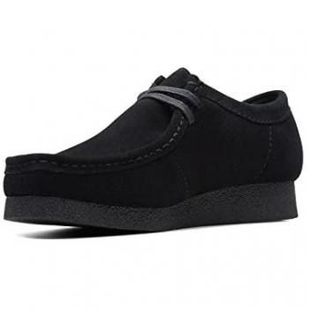 Mocasines Clarks Wallabee Evo de Piel para Hombre, Color Negro, Talla 45, Plano y Casual