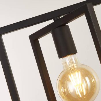 Lámpara colgante contemporánea de acero negro con 4 luces E27 modelo Squares
