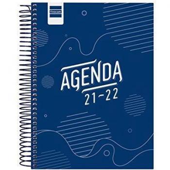 Finocam Agenda 2021 2022 1 Día página Septiembre 2021, Junio 2022 10 meses y Julio/Agosto resumidos 4º, 155x212 Cool Azul Español