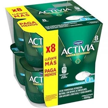 Activia Yogur 0%, Natural Edulcorado, 8 x 120g