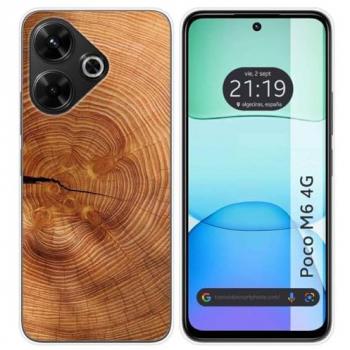 Funda de Silicona para Xiaomi Poco M6 4G con Diseño de Madera 04