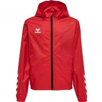 Chubasquero Hummel Core Xk Spray para niños, impermeable, transpirable, con capucha ajustable, cierre frontal con cremallera y bolsillos laterales