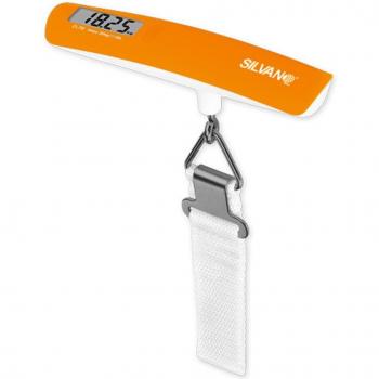Báscula Digital de Viaje Silvano - Peso de Equipaje Portátil y Preciso, Báscula De Maletas Digital- Naranja