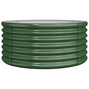 vidaXL Garden Planter Powder-coated Steel 80x80x36 cm Green
