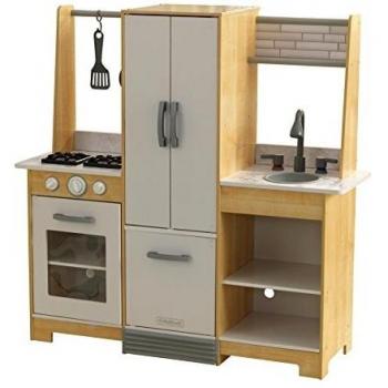 KidKraft 53423 Cocina de juguete Modern-Day de madera para niños con EZ Kraft Assembly™ con accesorios de juego incluidos