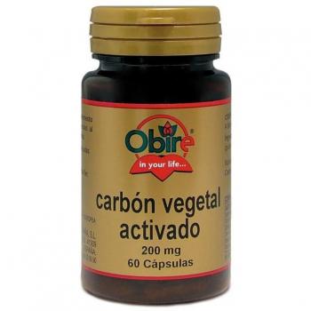 Carbon Vegetal Activado 200 mg Obire - 60 Cápsulas Complemento Alimenticio