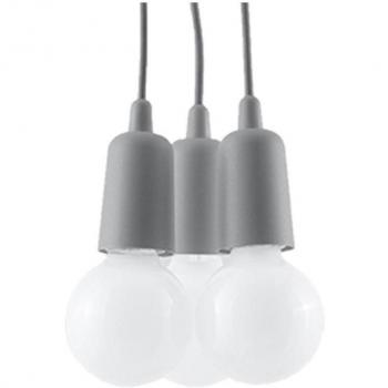 Lámpara de Techo Colgante Diego 3 Focos E27 PVC Gris LEDBOX