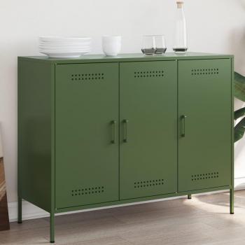 Armario Aparador de acero laminado en frío verde oliva 100,5x39x79 cm