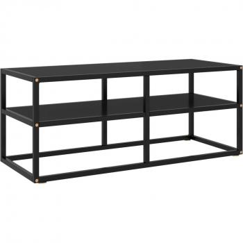 Mueble para TV Negro con Vidrio Templado 100x40x40 cm
