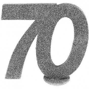 SANTEX 4752-70, Chiffre Anniversaire vertical déco, 70 ans ARGENT