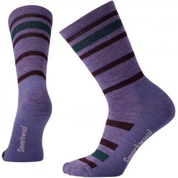 SmartWool Women 's Striped Hike Light Crew Socks, Primavera/Verano, Mujer, Color Lavanda, tamaño Large
