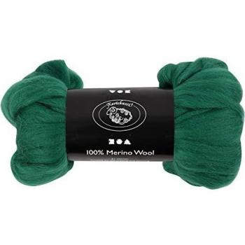 Lana merino, 21 micras, verde, Sudáfrica, 100 g