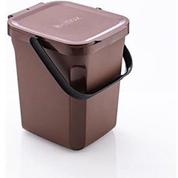 Denox DEN119 Cubo orgánico 10 litros, Marrón, 235x265x285 mm