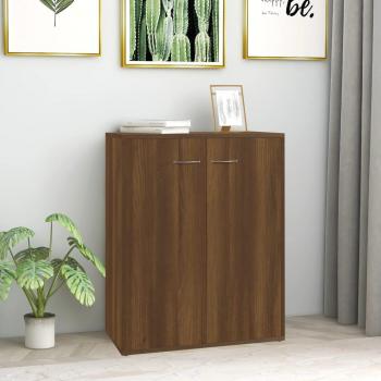 Aparador de madera contrachapada marrón roble 60x30x75 cm mueble de almacenaje de salón buffet armario auxiliar armario de almacenamiento