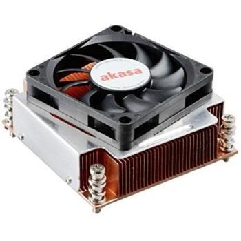 Disipador de CPU AKASA AK-CC6502BT01 para Intel LGA 2011, núcleo de cobre, ventilador PWM de 70mm, compatible con cajas 2U