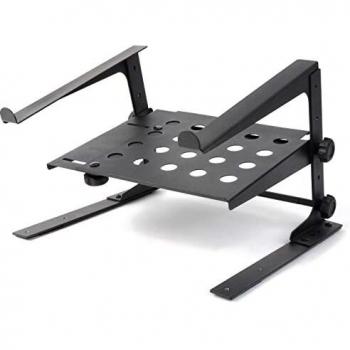 Power Dynamics DJLS2 - Soporte para portátil y controlador de DJ, compatible con teclado, compartimento de almacenamiento integrado totalmente extraíble, ideal para DJ móviles