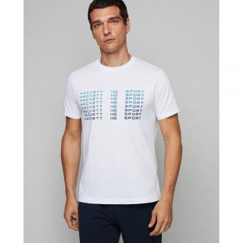 Camiseta Hackett London para hombre con logo Fade blanco