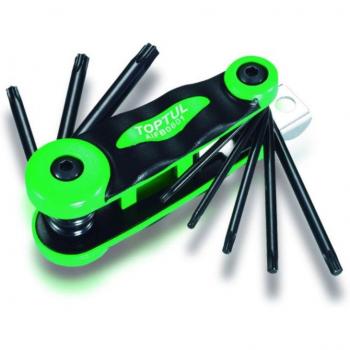 Juego de atornilladores acodados TORX TOPTUL AIFB0801, 8 piezas (T9, T10, T15, T20, T25, T27, T30, T40)
