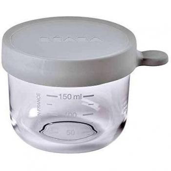 Contenedor de Porciones de Vidrio 150 ml - BEABA - Color Gris Claro (Light Mist)