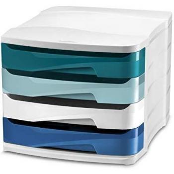 Cajonera de Escritorio CEP Riviera Multicolor con 4 Cajones (29,2 x 38,6 x 24,6 cm)