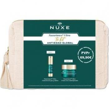 Nuxe Nuxuriance Ultra Kit Antiedad Global para Piel Seca con Contorno de Ojos 15 ml + Crema Rica Redensificante Día 50 ml con Células Bi-Florales de Aza