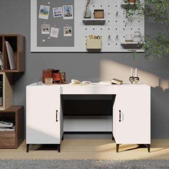 Escritorio blanco de madera contrachapada 140x50x75 cm