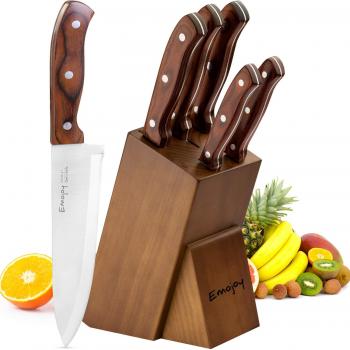Emojoy Cuchillos Cocina, Juegos de Cuchillos de Acero Inoxidable, Incluye 6 Cuchillos de Cocina