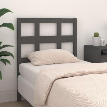 Cabecero de cama gris 80,5x4x100 cm madera maciza de pino