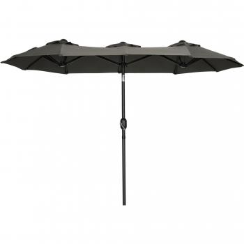 Outsunny Sombrilla Doble 285x147x227 cm Gris