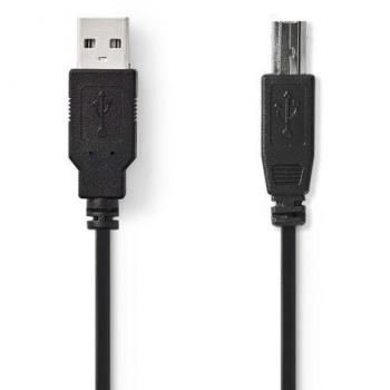 Nedis USB 2.0 Cable A-M B de 3.0m en color negro
