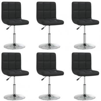 Sillas de comedor 6 unidades cuero sintético negro