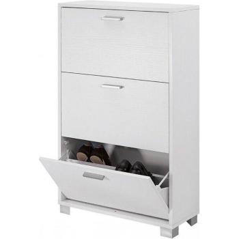 Zapatero cerrado blanco 3 puertas 18 pares 70x29x118 cm