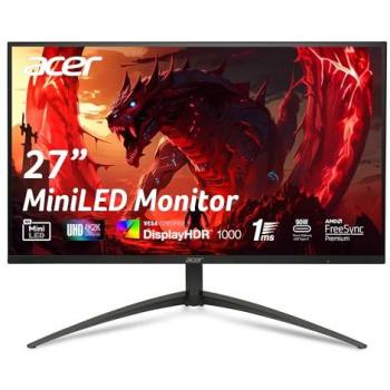 Monitor Gaming Acer Nitro XV275KP5b 27 4K UHD IPS MiniLED 160Hz HDR, HDMI/DP/USB-C