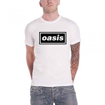 Oasis Decca Logo White T-Shirt - 100% Cotton, Jersey, Size L