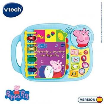 VTECH- Aprendo y Descubro con Peppa Pig Libro Infantil Que Enseña El Abecedario y Nuevas Palas, Multicolor, Talla Única