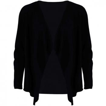 ONLY NOS Onlmila L/s Draped Cardigan Knt Noos, Chaqueta Punto para Mujer, Negro Black, 40