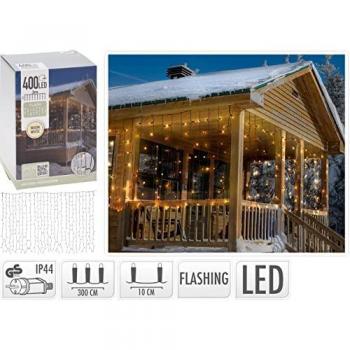 Cortina de Luces LED 400 Blancas Cálidas Flash 3x1m
