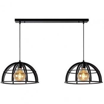 Lámpara Colgante Moderna Dikra 2xE27 en Negro - Ø40 cm