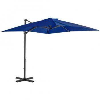 Sombrilla voladiza de jardín con poste de aluminio, 250x250 cm, disponible en color celeste, verde claro, antracita y taupé