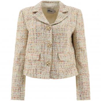 Self-Portrait Women's Boucle Jacket in Beige, Size 8, PF24 Color 110AJ Color CMULTI