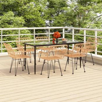 7-Piece Synthetic Rattan Garden Dining Set