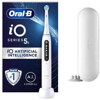 Cepillo de Dientes Eléctrico Oral-B iO 5S Blanco con Tecnología Inteligente y Sensores de Presión