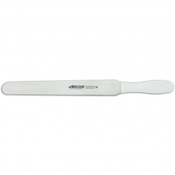Espátula Profesional Arcos Colour - Modelo 299224 con Hoja de Acero Inoxidable Nitrum de 30 cm y Mango Ergonómico de Polipropileno Blanco, incluye Funda Display