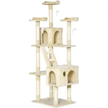 Árbol rascador para gatos PawHut con poste de arañar y múltiples plataformas