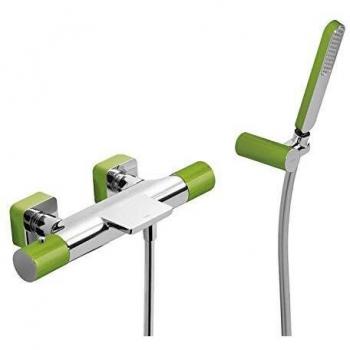 Tres Griferia - Bañera‑Ducha Termostática Con Cascada. Ducha De Mano Anticalcárea Con Soporte Orientable Y Flexo Satin